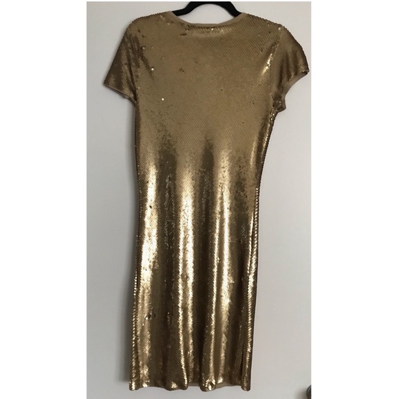 AUTHENTIC BRAND NEW MICHAEL KORS gold sequin dress - Picture 4 of 5